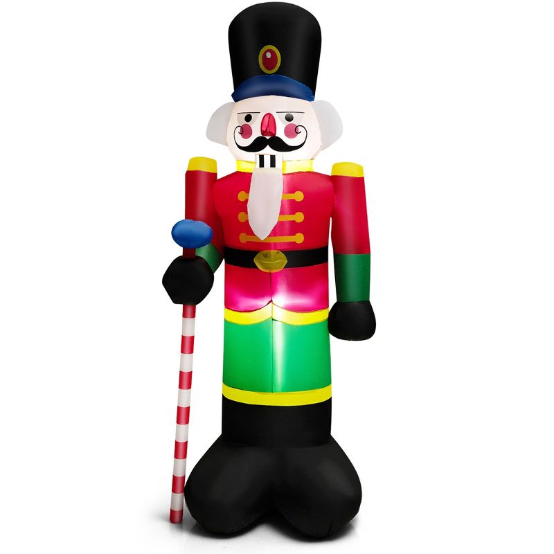 Costway 8FT Inflatable Nutcracker Soldier w/ 2 Built-in LED Lights, Sandbags & Air Blower, 5 of 9