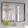 Vynxaria 40x32" Black Aluminum Frame Bathroom Mirror - Clear Reflection & Easy Installation - 2 of 4