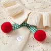 MyKids-Usa Baby Girl Solid Color Hollow Carved Design Cherry Patched Cardigan - 3 of 4
