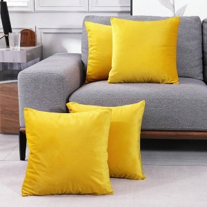 Deconovo Home Decorative Soft Velvet Pom-Pom Pillow Covers Set, Multi-Size, 4-Pack - 1 of 4