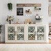70.8" Mid Century Modern Buffet Cabinet with 4 Glass Doors & Storage - Sideboard, Coffee Bar Media Console for Living Room, Kitchen, Hallway - 4 of 4