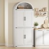 71.6" Tall Arched Bookcase, Farmhouse Storage Cabinet with Doors, 5-Tier Wooden Bookshelf - 4 of 4