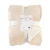 Hudson Home Collection Home Mink Blanket with Faux Shearling Back, Tan Faux Shearling - 2 of 2