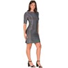24seven Comfort Apparel Elbow Length Sleeve Shimmer Bodycon Mini Party Dress - 2 of 4