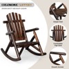Karl Home | 38 in. Solid Wood High Back Outdoor Rocking Chair - 3 of 4
