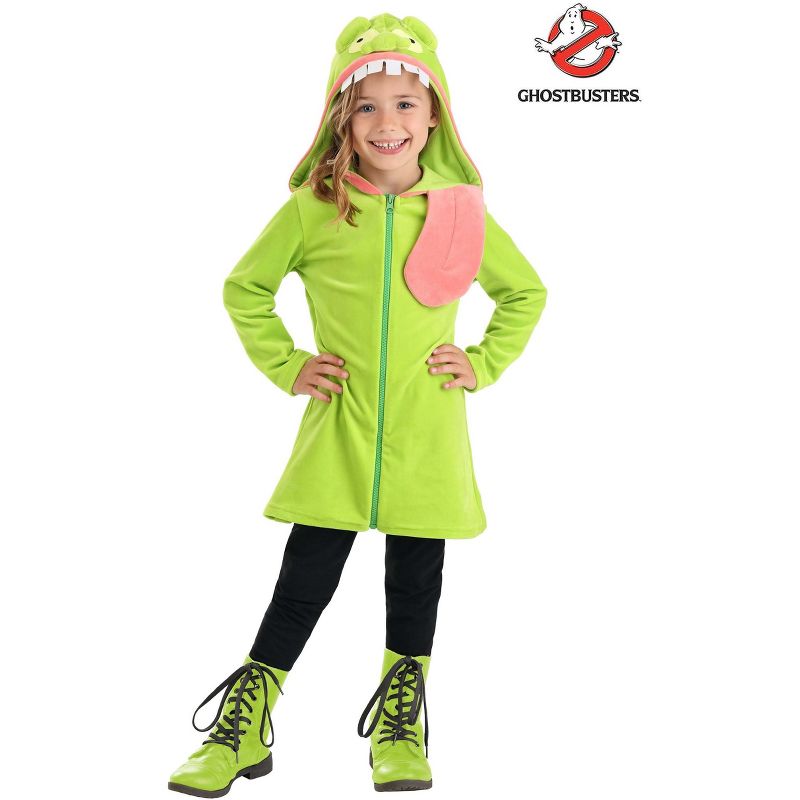 HalloweenCostumes.com Ghostbusters Slimer Toddler Hoodie Costume for Girls., 5 of 6