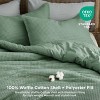 2/3 Pcs Waffle Comforter Set Soft Cotton Bedding Set Premium Cotton Cover with Polyester Fill for All Seasons - 3 of 4