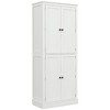 HOMCOM 72" Kitchen Pantry, 4-Door Kitchen Cabinet with 5-tier Storage Shelving, 8 Spice Racks, Interior Drawer and Adjustable Shelves, White - 4 of 4