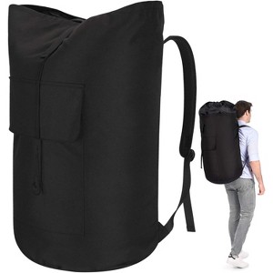 115L Laundry Backpack, Padded Shoulder Strap, Sturdy Hanging Dorm Laundromat Bag - 1 of 4