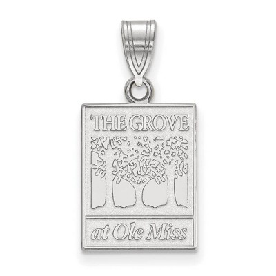 Black Bow Jewelry 14k White Gold Mississippi Rebels NCAA Medium Pendant