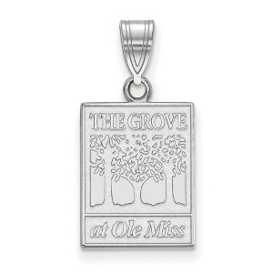Black Bow Jewelry 14k White Gold Mississippi Rebels NCAA Medium Pendant - 1 of 3