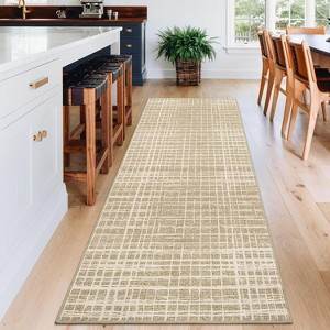Washable Area Rugs for Living Room Bedroom Modern Geometric Stripes Rug Non Slip Non Shedding Throw Rugs - 1 of 4