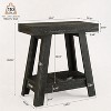 Tribesigns 2-Tier Wooden End Table, Farmhouse Small Sofa Side Table with Storage, Slim Narrow Nightstand for Living Room, Bedroom, Rustic Grey - 3 of 4