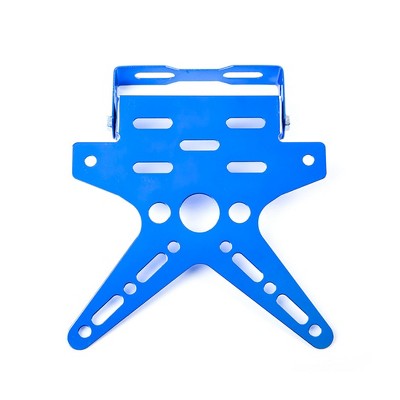 Blue Aluminum Alloy Motorcycle License Plate Holder, Adjustable Angle, DIY License Plate Holder Modified Parts