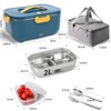 Angel Sar Electric Lunch Box, 2L Heated Lunch Box with Dual 304 Stainless Steel Compartments, Portable Food Warmer with Insulated Bag - 3 of 4