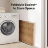 FONTOI Foldable Laundry Basket with Lid, Hand-Woven Laundry Basket with Compartments & Handles, Removable Liner, Brown, 13"*23.6"*18.1" - 4 of 4