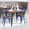 Emma and Oliver Metal Indoor-Outdoor Stacking Chair with Vertical Slat Back, Arms and All-Weather Polystyrene Seat - 2 of 4