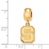 Black Bow Jewelry 14k Yellow Gold Plated Sterling Silver North Carolina State Wolfpack NCAA Bead Charm - 2 of 3