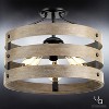 Urban Ambiance Luxury Modern Farmhouse Flush-Mount Ceiling Fixture,  13-1/2"H x 17"W,  Charcoal Finish, UHP2470 - 3 of 4
