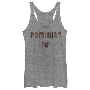 Women's CHIN UP Feminist AF Racerback Tank Top - 1 of 3