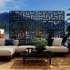 GustoWave Metal Privacy Screen with Stand - 71"X 46" Freestanding Outdoor Decorative Privacy Panels – Weather-Resistant Rustproof Room Divide (Black) - 3 of 4