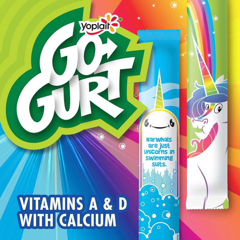 Yoplait Go-Gurt Raspberry/Strawberry Banana Fat Free Kids&#39; Yogurt - 40oz/20ct, 4 of 9
