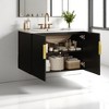 Mshliw 30 Inch Wall Mounted Bathroom Vanity with Sink, Modern Storage Cabinet with 2 Soft Close Doors, Ceramic Basin with 3 Faucet Holes - 2 of 4
