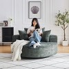 Chenille Swivel Chair – 360-Degree Rotating Accent Chair with Backrest Pillow, Pure Foam Cushion, Modern Living Room Furniture – Cuddlewood - 3 of 4