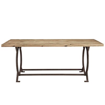 Effuse Rectangle Wood Top Dining Table Brown - Modway