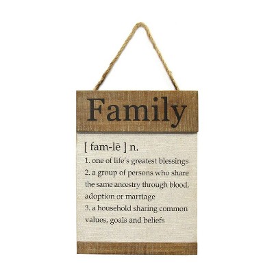 11.81" x 15.75" Family Definition Wall Décor Natural/White - Stratton Home Décor