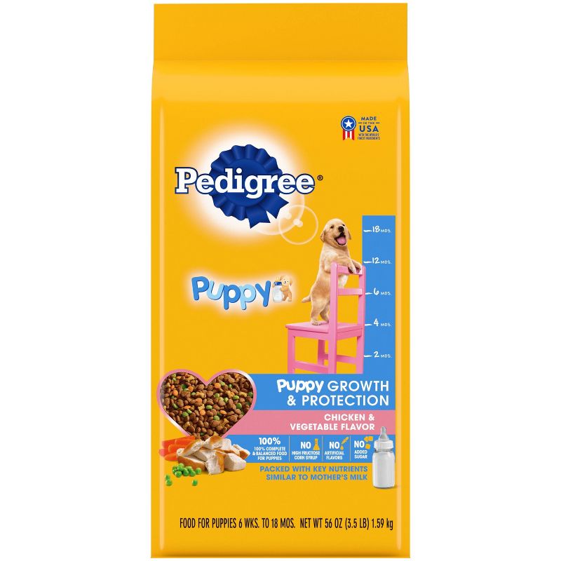 Pedigree Chicken & Vegetable Flavor Puppy Growth & Protection Complete & Balanced Dry Dog Food, 1 of 8