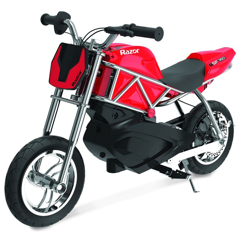 Razor RSF350 Electric Bike with Pneumatic Tires, Chain Driven Motor, and Hidden Compartment Supports 140 Pounds and Speeds of 14 Miles per Hour, Red, 1 of 7