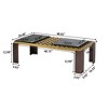 Industrial Metal Coffee Table,48 Inch Black Marble Living Room Table, Modern Minimalist Rectangle Center Table, Marble and Metal Vintage Coffee Table - 4 of 4