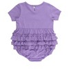 RuffleButts Baby Girls Knit Short Sleeve Bow Bubble Romper - 2 of 4
