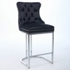 CLIHOME Set of 2 25 Inches Counter Height Bar Stools, Modern Velvet Bar Stools with Upholstered Kitchen Island Chairs - 2 of 4