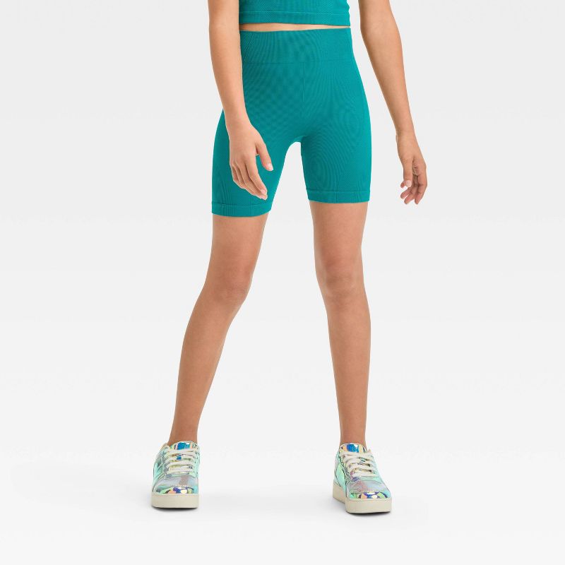 Girls&#39; Seamless Bike Shorts - All In Motion™, 1 of 4