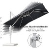 PURPLE LEAF Patio Umbrella White Cantilever Offset Umbrella Square Outdoor Umbrella with 360-degree Rotation for Garden Deck Pool - 4 of 4