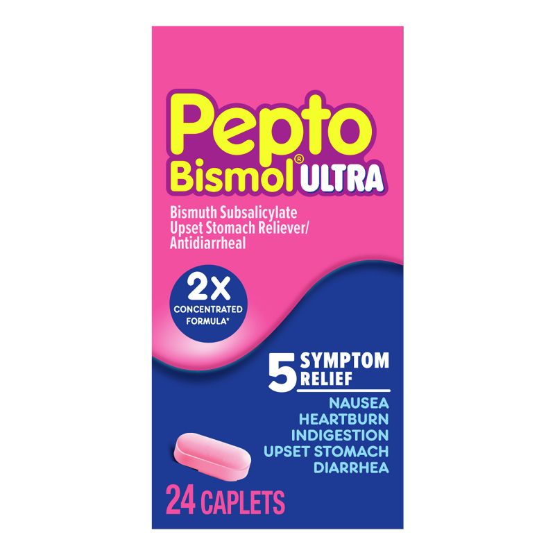 Pepto-Bismol Ultra 5 Symptom Stomach Relief Caplets - 24ct, 1 of 15