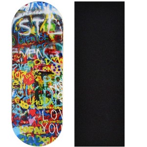 Teak Tuning Pro 34mm Popsicle Shape Fingerboard Deck - 5 Ply Wood - Graffiti Wall - 1 of 1