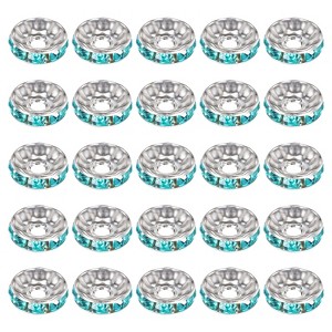 Unique Bargains Rhinestone DIY Jewelry Making Spacer Beads 50 Pcs - 1 of 4