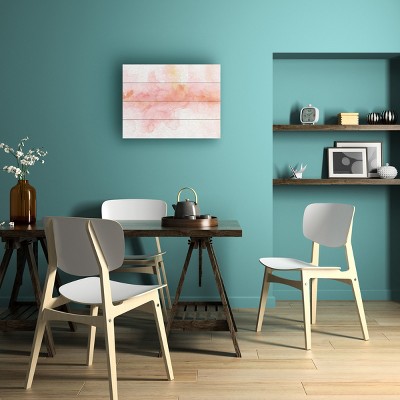 Pink and Orange Abstract Wood Slat Wall Art