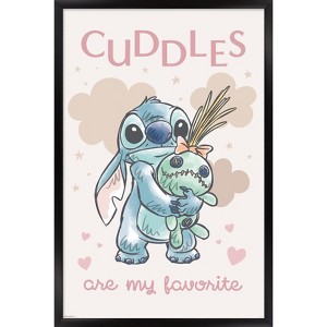 Trends International Disney Lilo and Stitch: Starry-Eyed - Cuddles Are My Favorite Framed Wall Poster Prints - 1 of 4