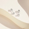 Girl's Classic Setting Solitaire Screw Back Sterling Silver Earrings - In Season Jewelry - 4 of 4