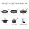 CAROTE 11pcs Pots and Pans Set Nonstick, Cookware Set Black Granite Induction Kitchen Cooking Set w/Frying Pans & Saucepans - 2 of 4