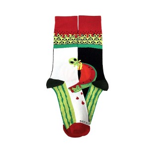 Skater Alien on a Half Pike Watermelon Socks (Men's Sizes Adult Large) from the Sock Panda - 1 of 4