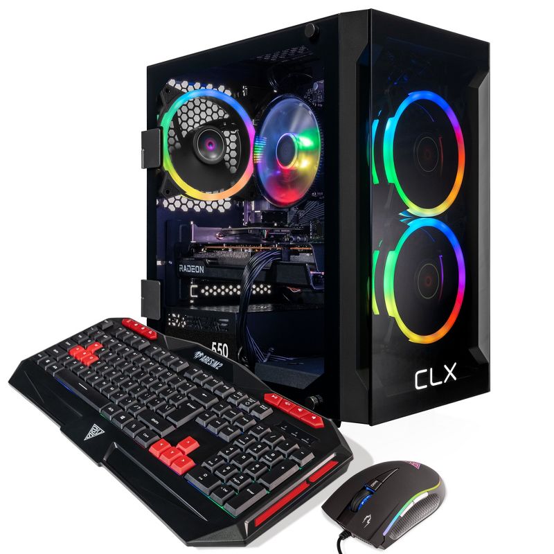 CLX SET Gaming PC TGMSETRXH2519BM - AMD Ryzen 7 5700X 3.4GHz 8-Core, 16GB DDR4, Radeon RX 6600 8GB, 500GB NVMe M.2 SSD, 2TB HDD, WiFi, Win 11, 5 of 7