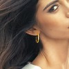 EVERLY JEWELRY | Yellow Plated Silver 33x23mm Hoop Earrings - 4 of 4