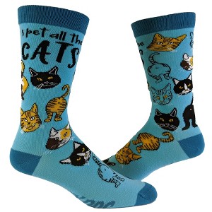 Crazy Dog T-Shirts Women's Pet All The Cats Socks Funny Cat Face Hilarious Kitten Novelty Footwear - 1 of 4