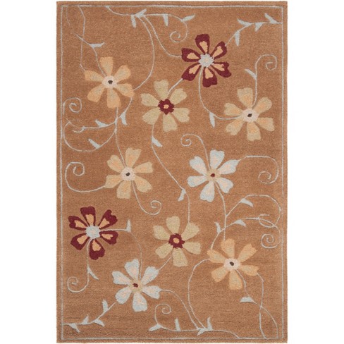 SAFAVIEH Blossom BLM784A Hand-hooked Brown / Multi Rug 