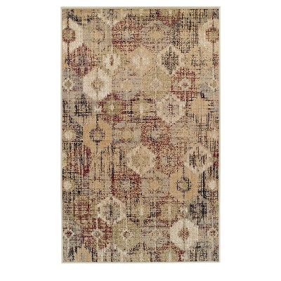 Brushed Patchwork Non-Slip Machine Washable Indoor Area Rug or Runner by Blue Nile Mills